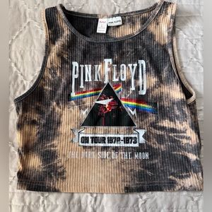 Pink Floyd bleach dyed crop top